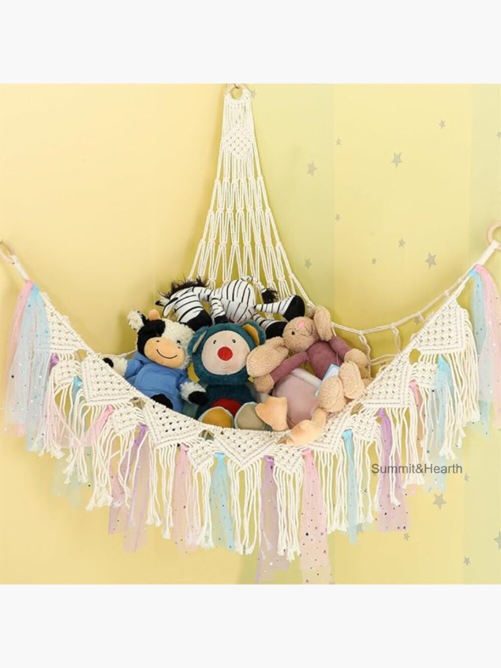 Large Cotton Stuffed Animal Storage Hammock Organizer for Bedroom Playroom